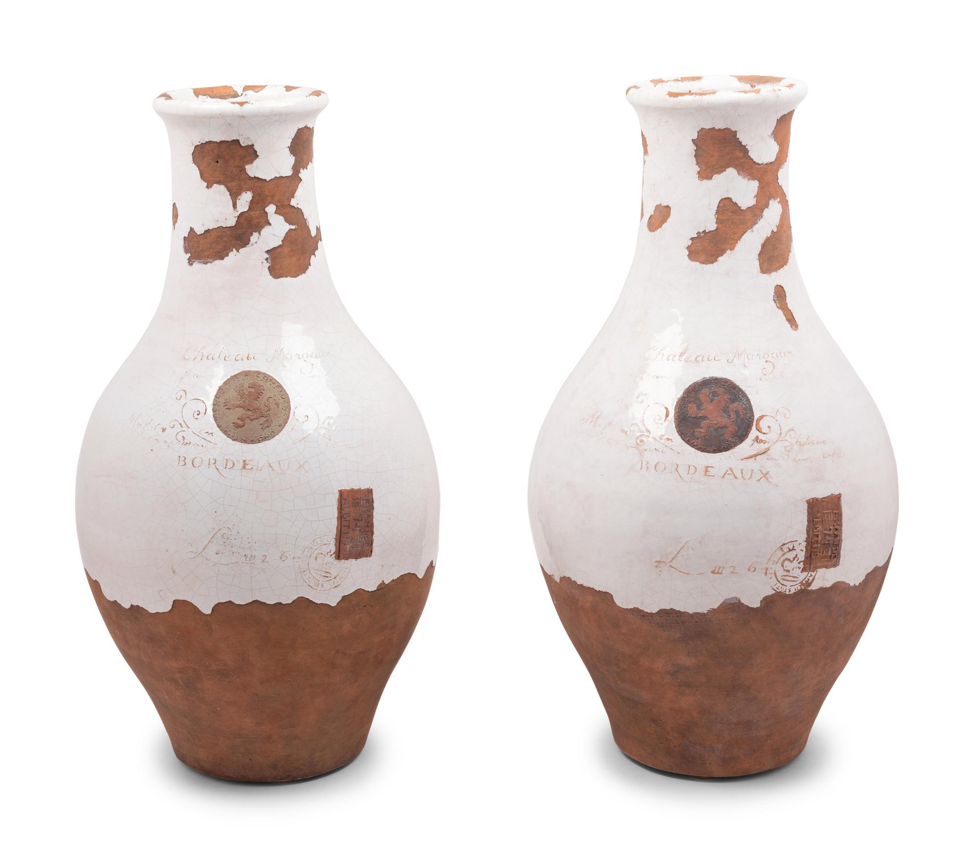 A Pair of French Glazed Terra Cotta Storage Jars