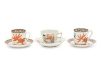 Three Chinese Porcelain Cups and Saucers
