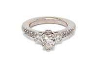 A Platinum, White Gold and Diamond Ring,