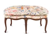 A Louis XV Carved Walnut Bench