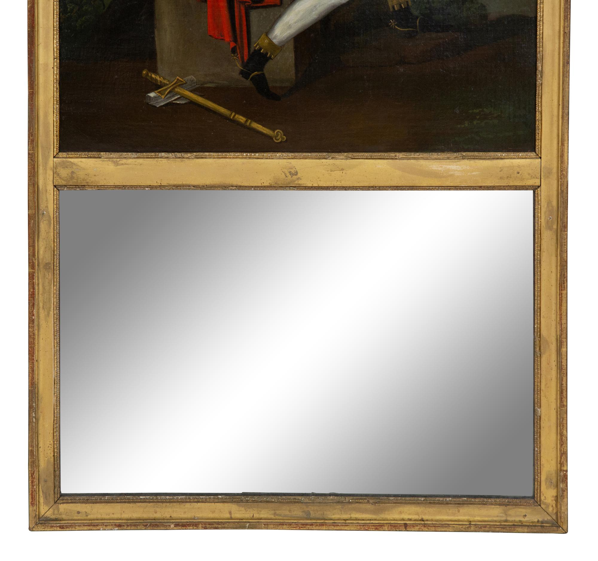 A French Painted Trumeau Mirror
