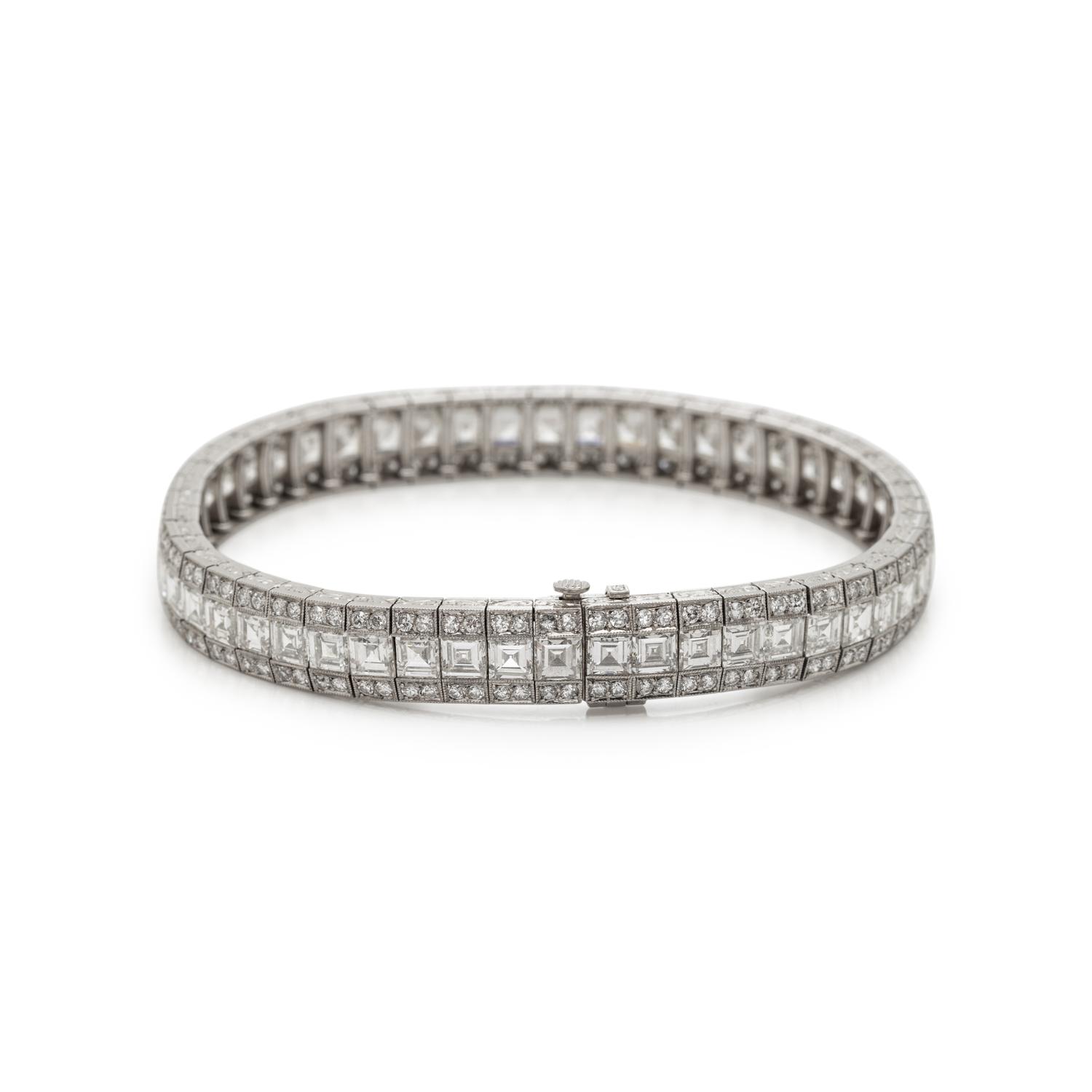 J.K. DAVISON, PLATINUM AND DIAMOND BRACELET