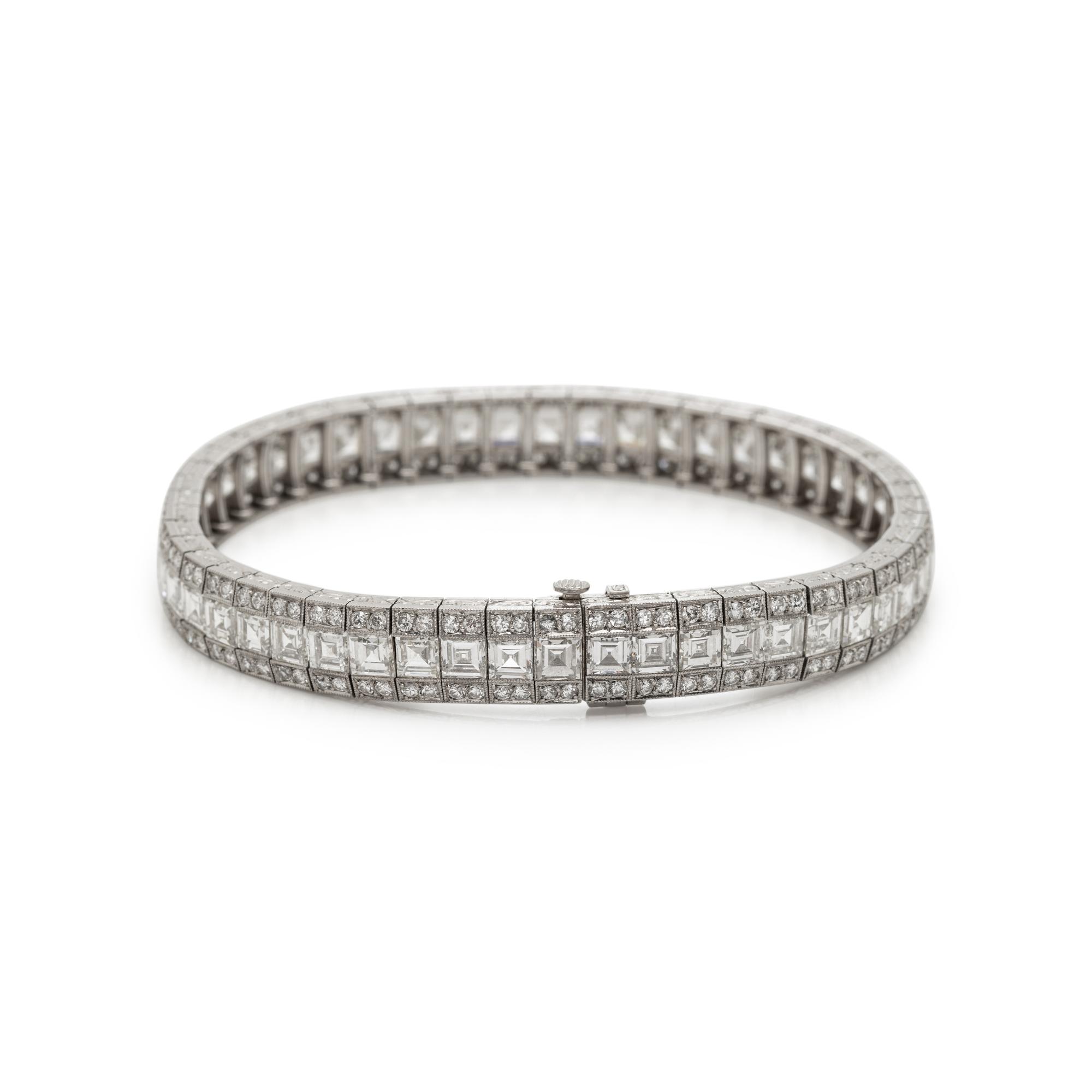 J.K. DAVISON, PLATINUM AND DIAMOND BRACELET