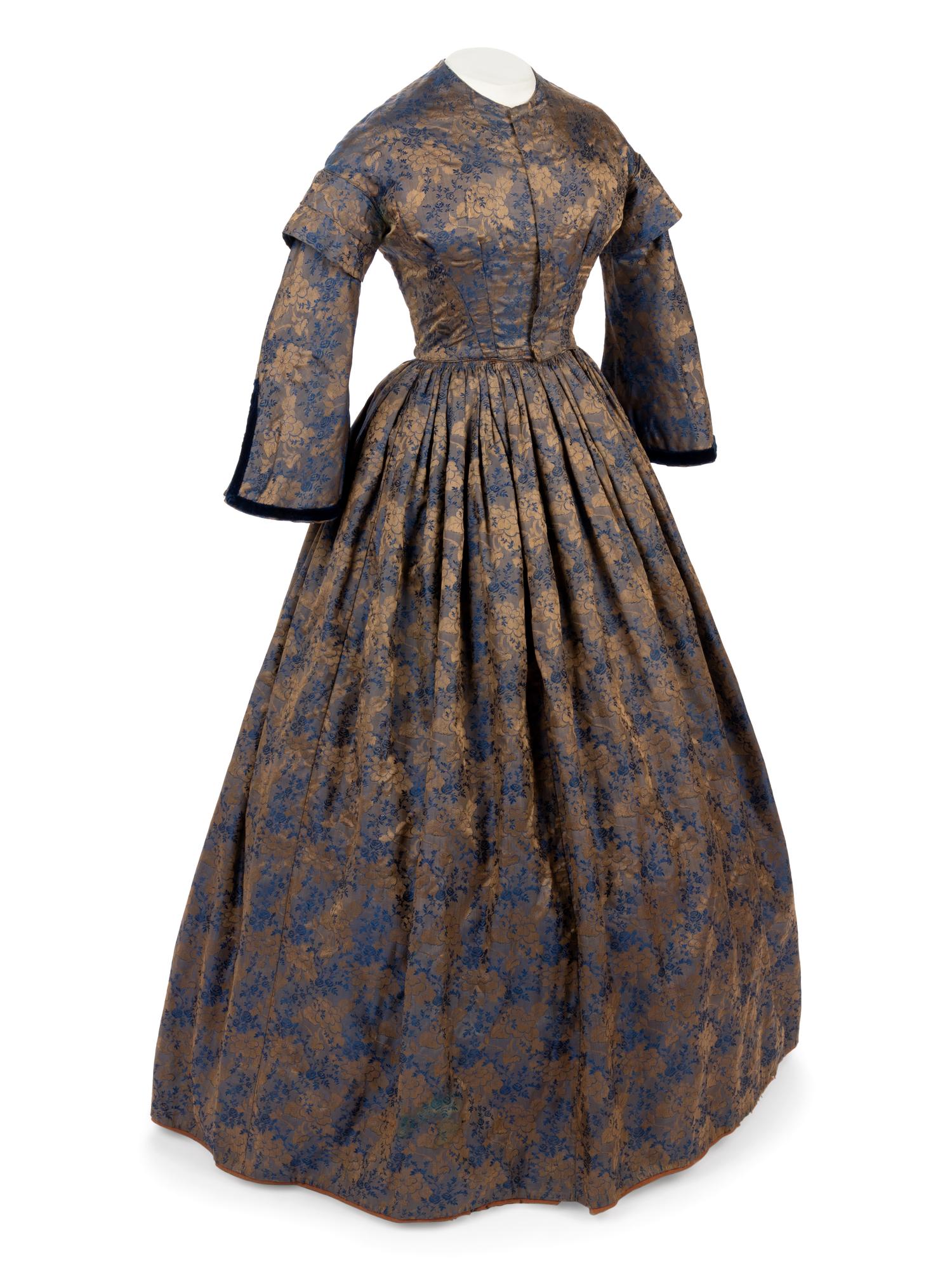 Iridescent Silk Jacquard Evening Dress, 1850s