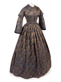 Iridescent Silk Jacquard Evening Dress, 1850s