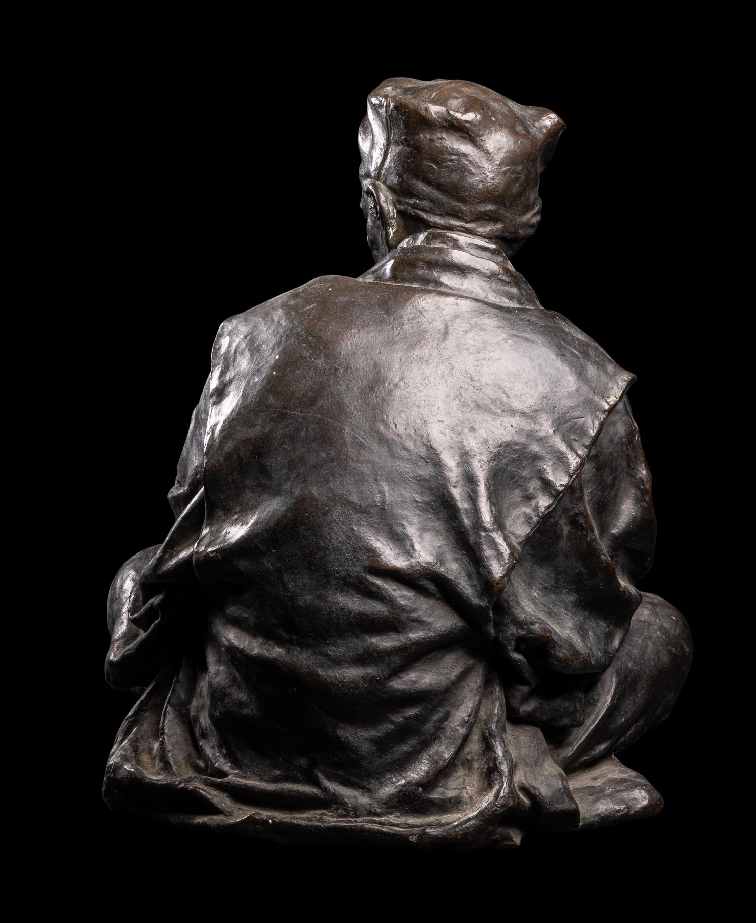A Japanese Bronze Figure of an Elderly Man