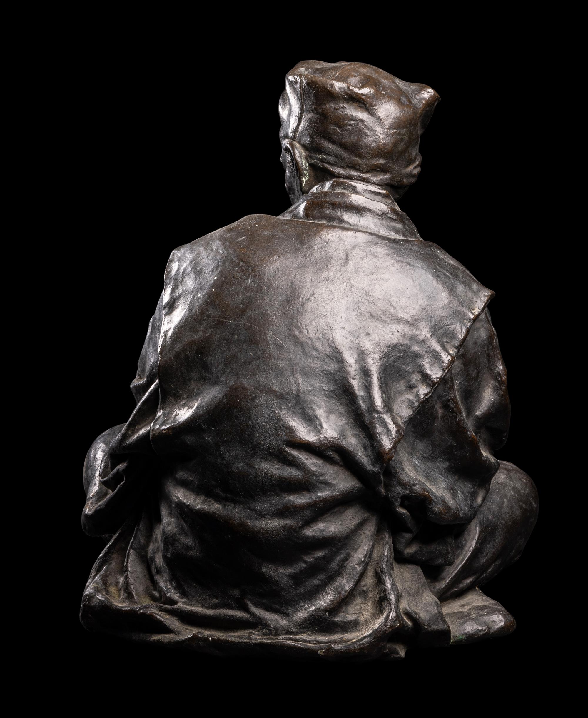 A Japanese Bronze Figure of an Elderly Man