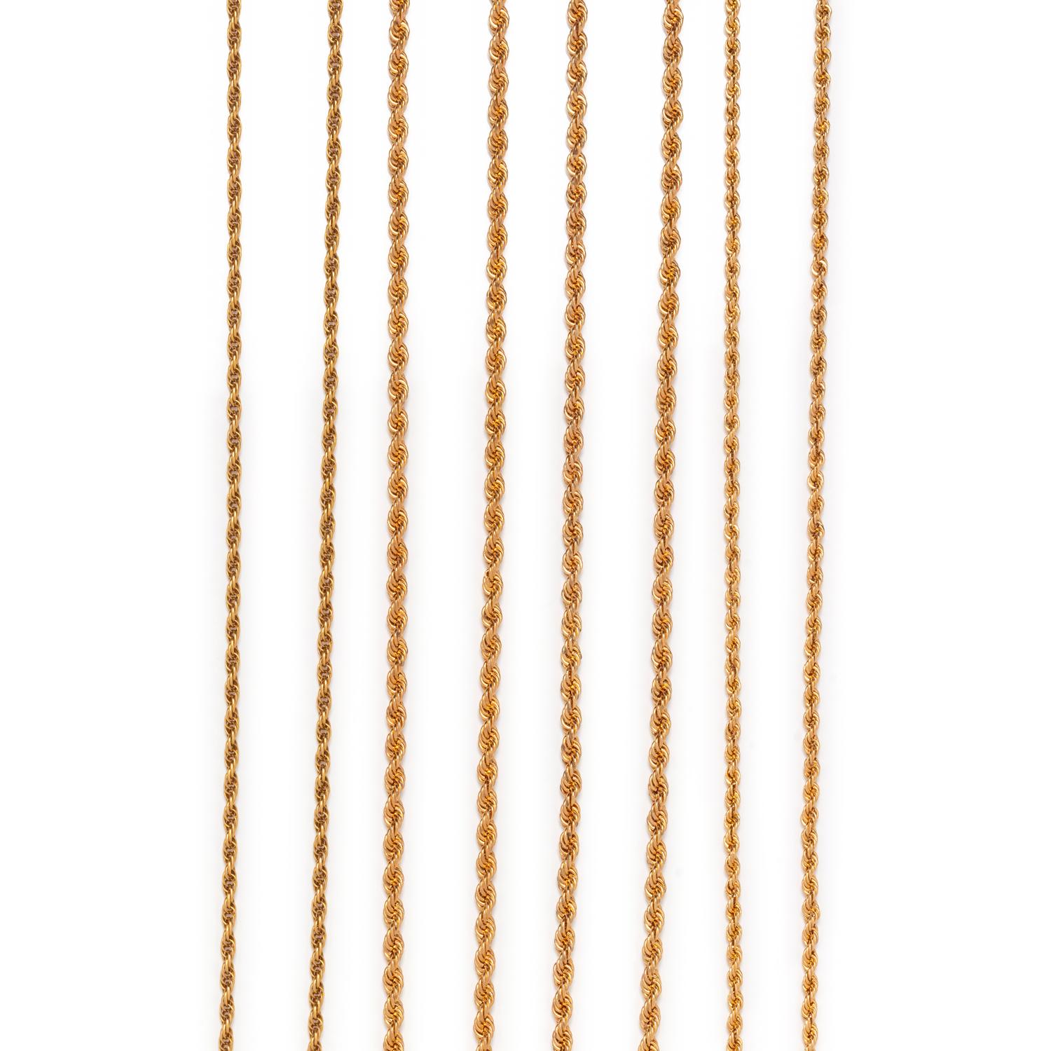 COLLECTION OF YELLOW GOLD CHAIN NECKLACES