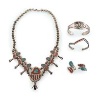Navajo Silver and Chip Inlay Jewelry
