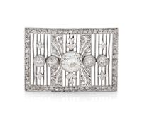 An Art Deco Platinum and Diamond Slide Element,