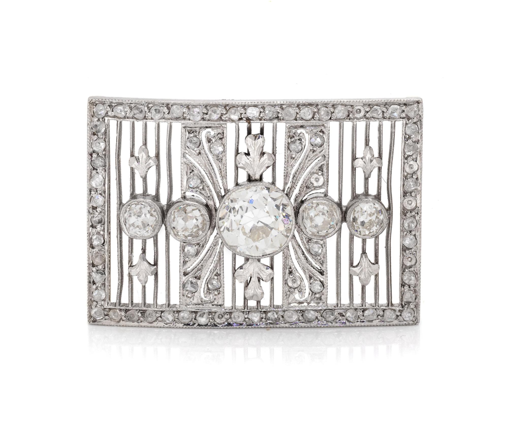 An Art Deco Platinum and Diamond Slide Element,