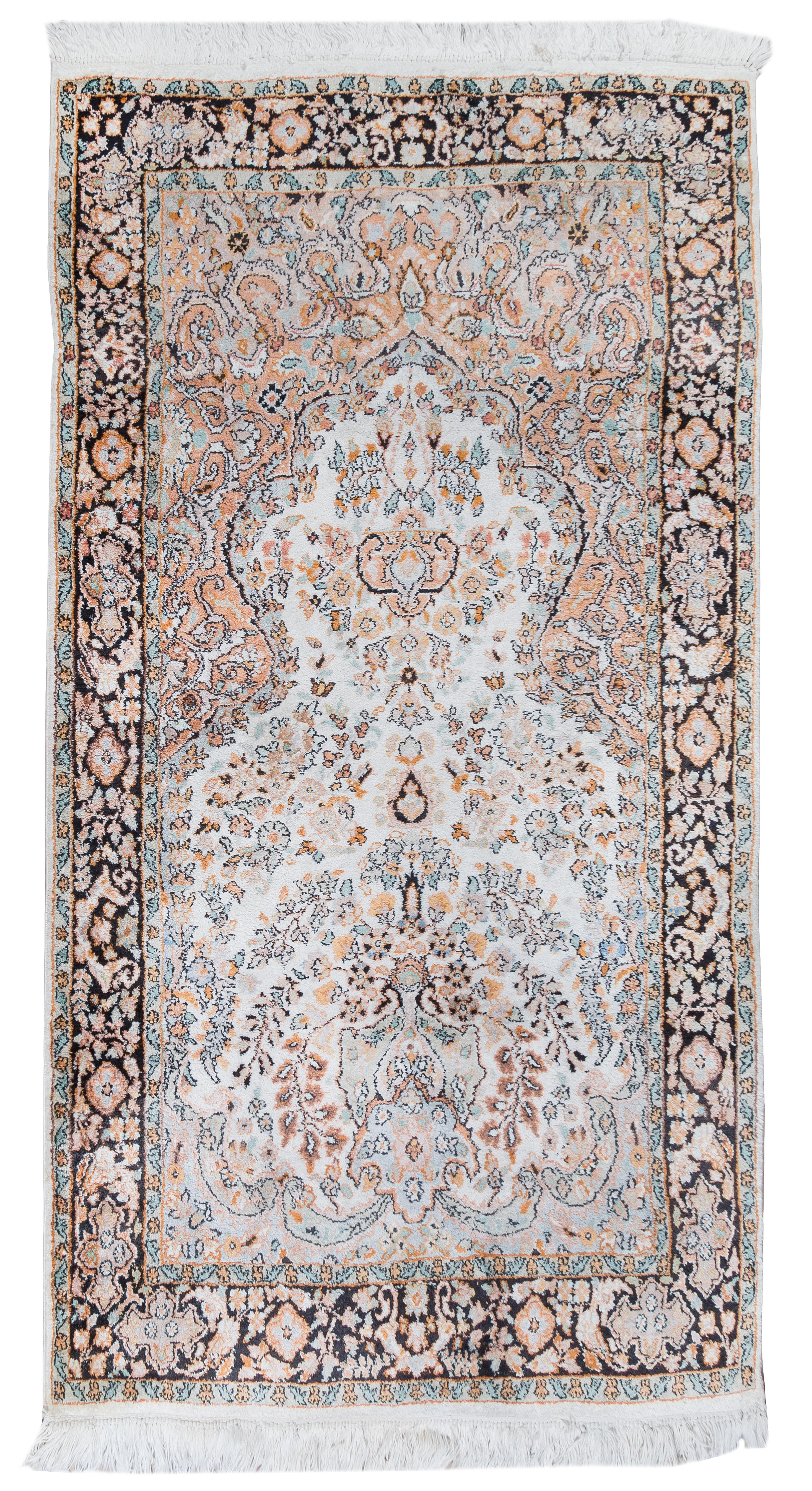 A Persian Silk and Cotton Prayer Rug 5 feet 2 inches x 3 feet 1 /4 inches. — 20TH CENTURY