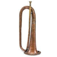 Richmond F. Parker, Principal Musician, Company C, 19th Michigan Infantry, US Army regulation bugle engraved with battle honors.