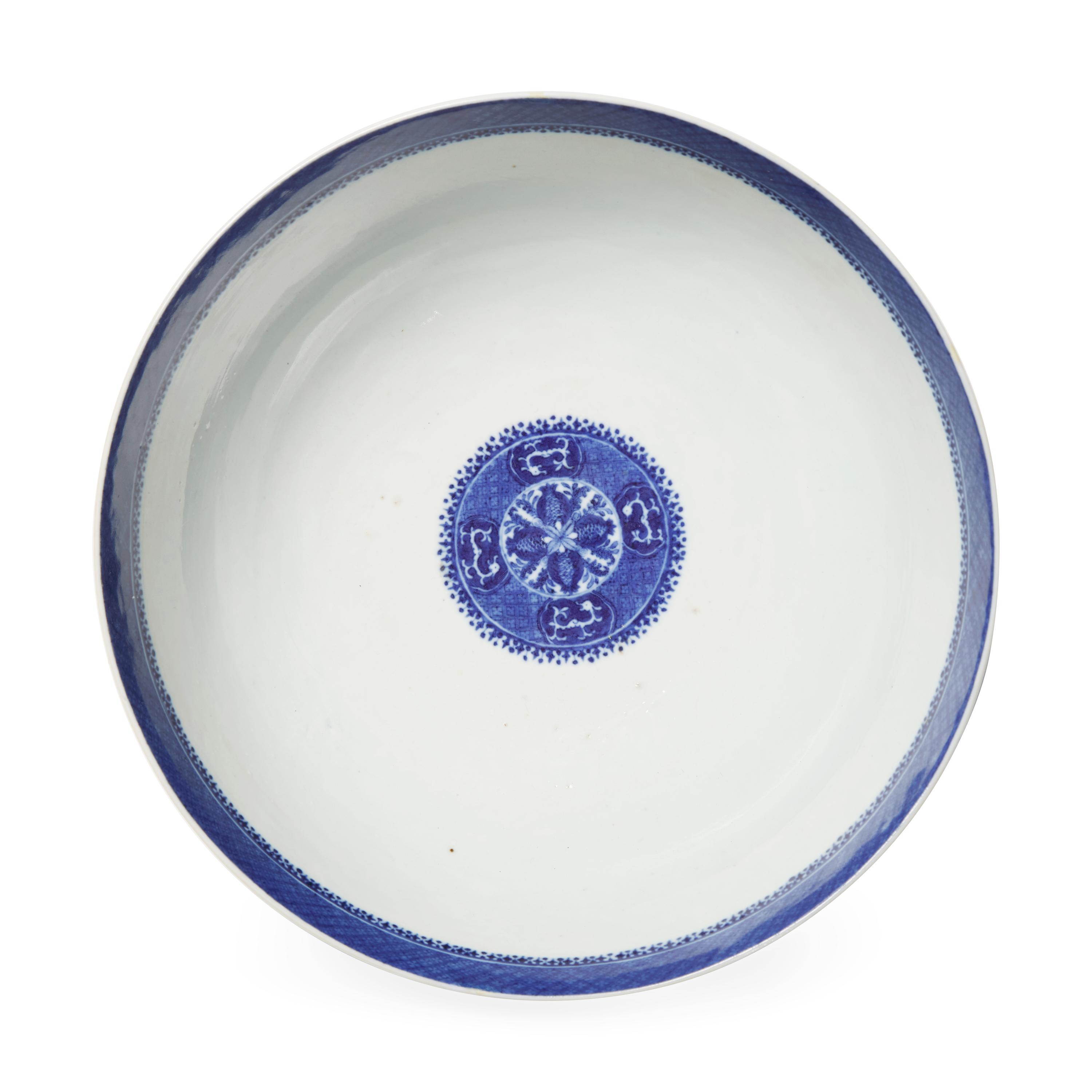 A Chinese Export Porcelain Blue Fitzhugh Punch Bowl