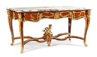 A Louis XV Style Gilt Bronze Mounted Salon Table Height 33 x width 64 1/2 x depth 36 inches. — AFTER THE MODEL BY JOSEPH-EMMANUEL ZWIENER