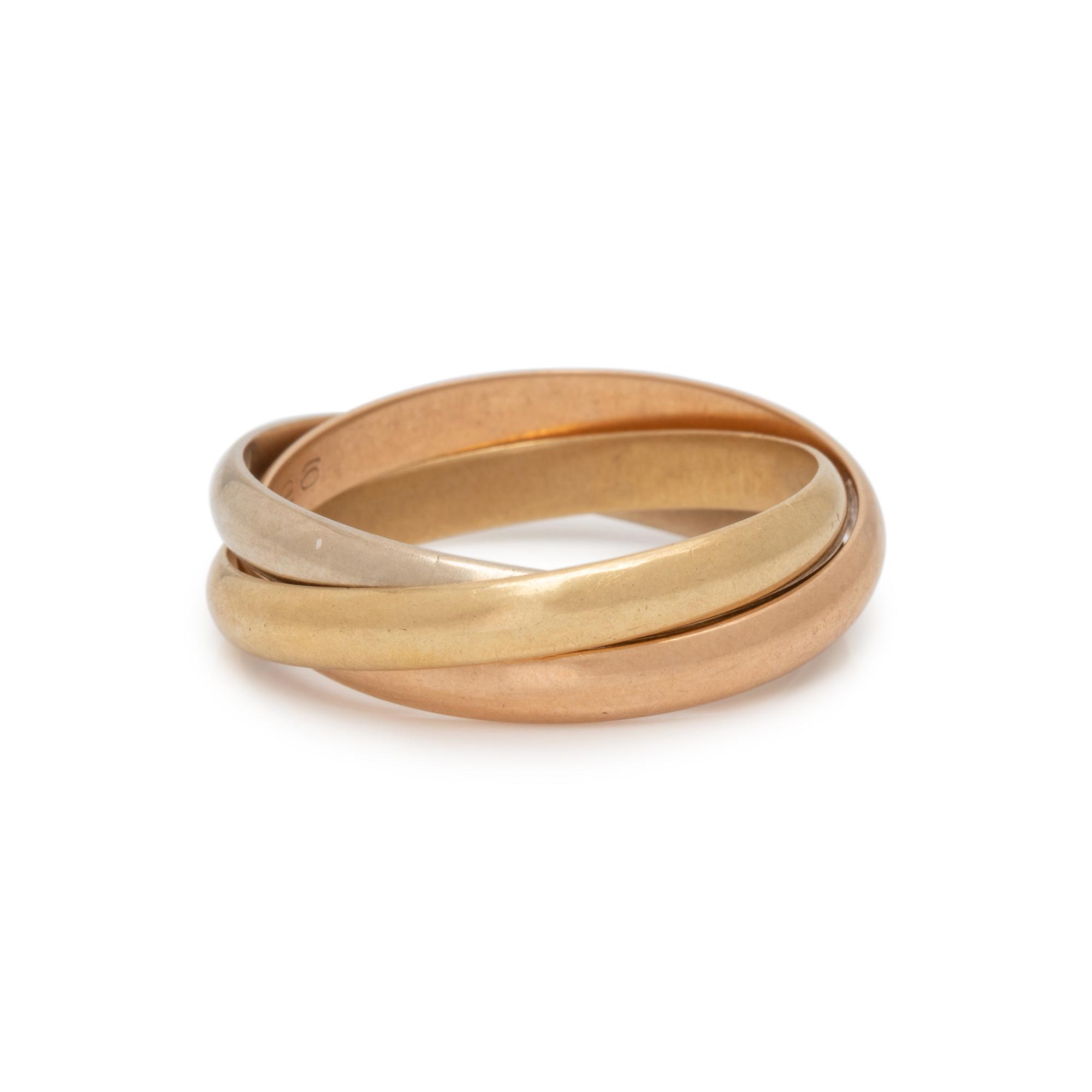 CARTIER, TRICOLOR GOLD 'TRINITY' RING