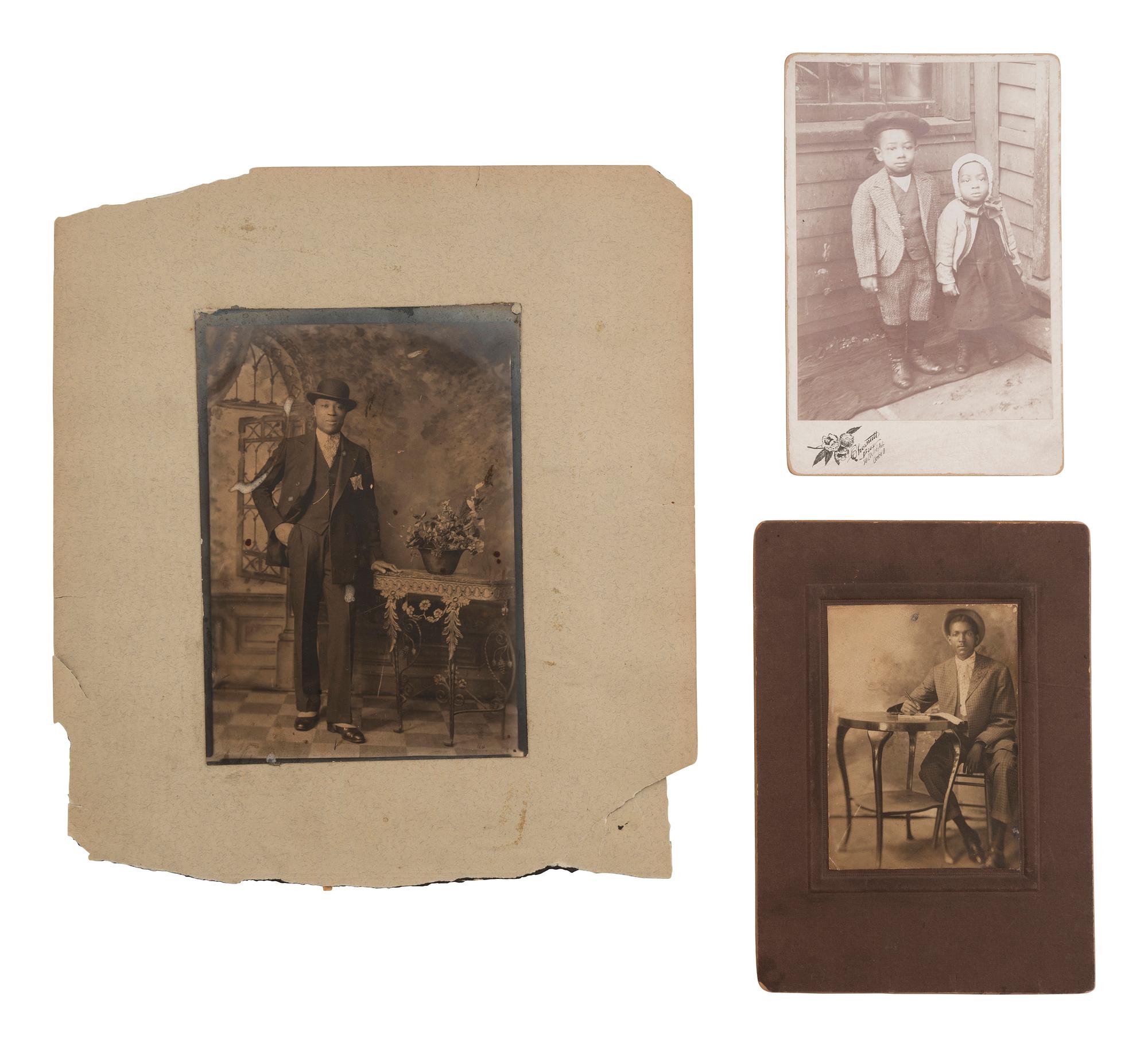 [African Americana] Group of 6 Photos of African American Subjects, incl. Graduates. Late 19th-early 20th century