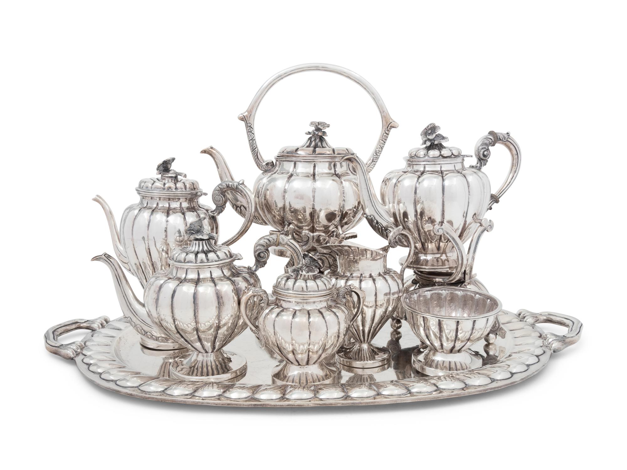A Mexican Silver Eight-Piece Tea and Coffee Service
