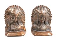 Three Sets of Contemporary Western Motif Bookends Height of tallest 5 1/2 inches