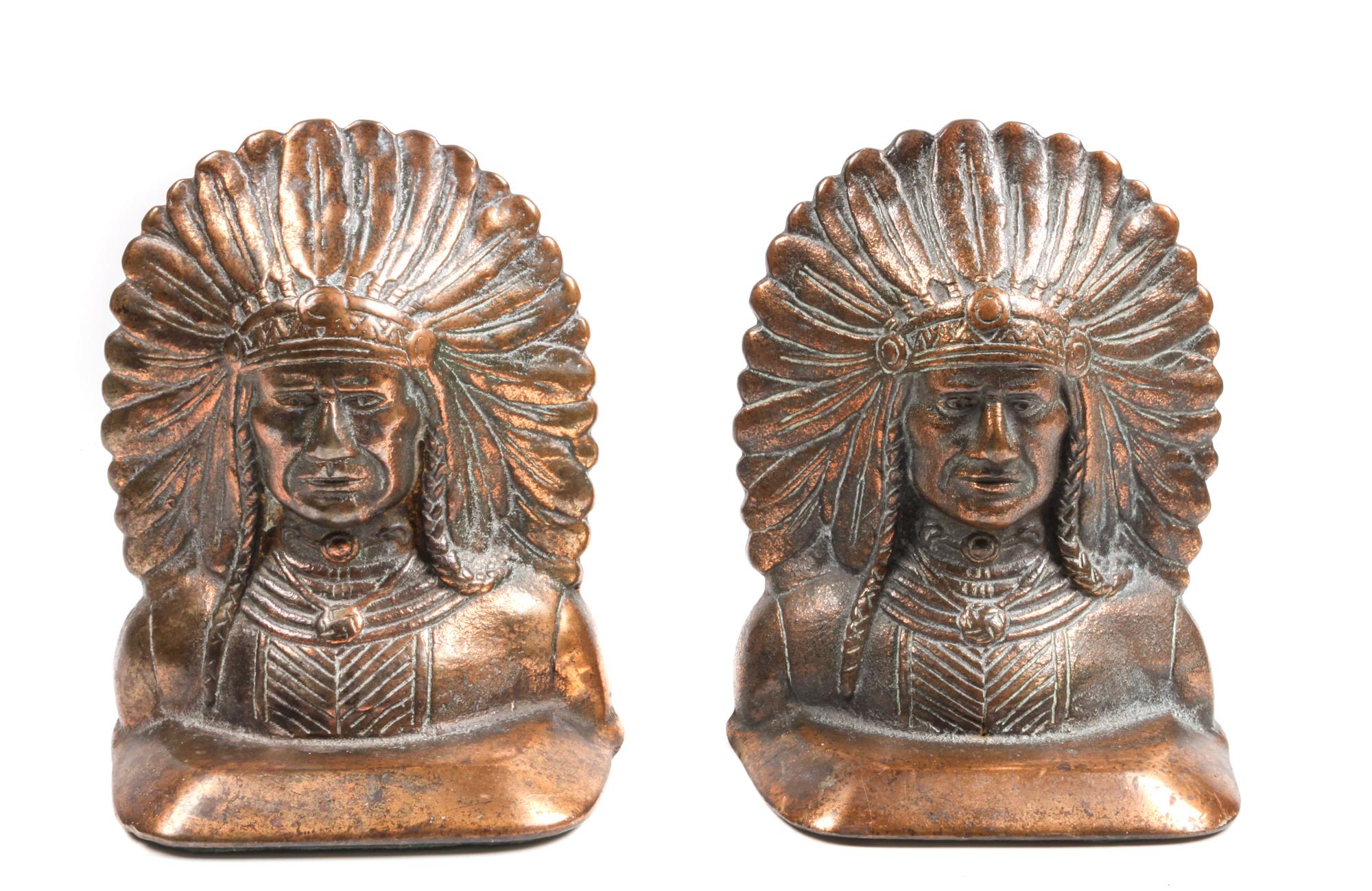 Three Sets of Contemporary Western Motif Bookends Height of tallest 5 1/2 inches