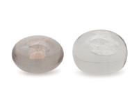 A Clichy Madonna and Child Sulfide and Glass Paperweight and a Boy and Girl Sulfide and Glass Paperweight