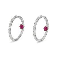 RUBY AND DIAMOND HOOP EARRINGS