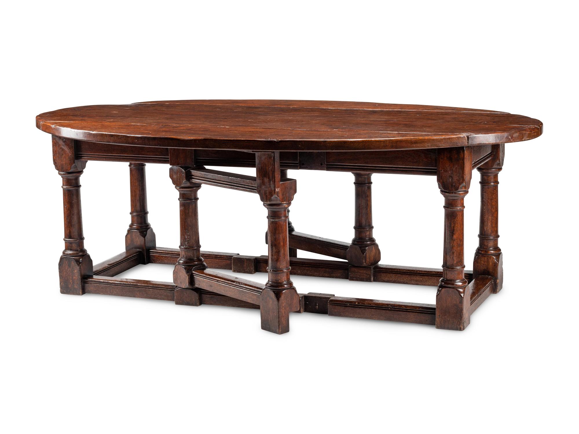 A William and Mary Oak Drop-Leaf Table