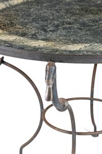 A Steel and Faux Scagliola-Painted Side Table