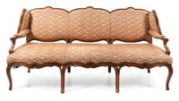 A Regence Style Walnut Canape Height 36 7/8 x width 78 x depth 29 inches. — 19TH CENTURY