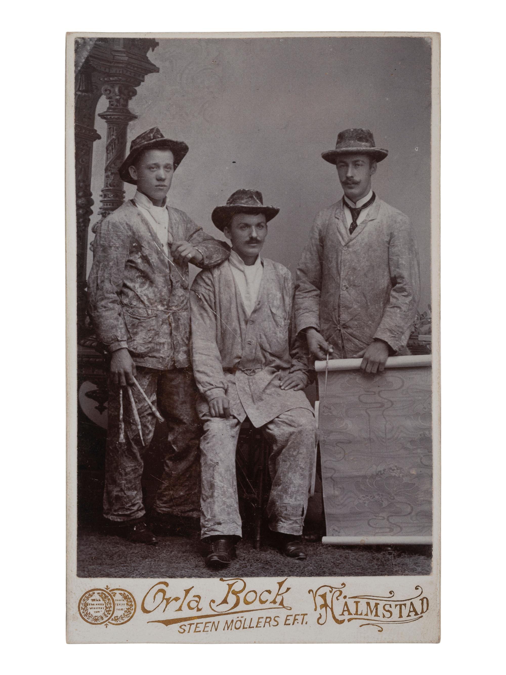 [EARLY PHOTOGRAPHY - OCCUPATIONAL]. 3 photographs, incl. by CDV of painters and a wallpaper hanger.