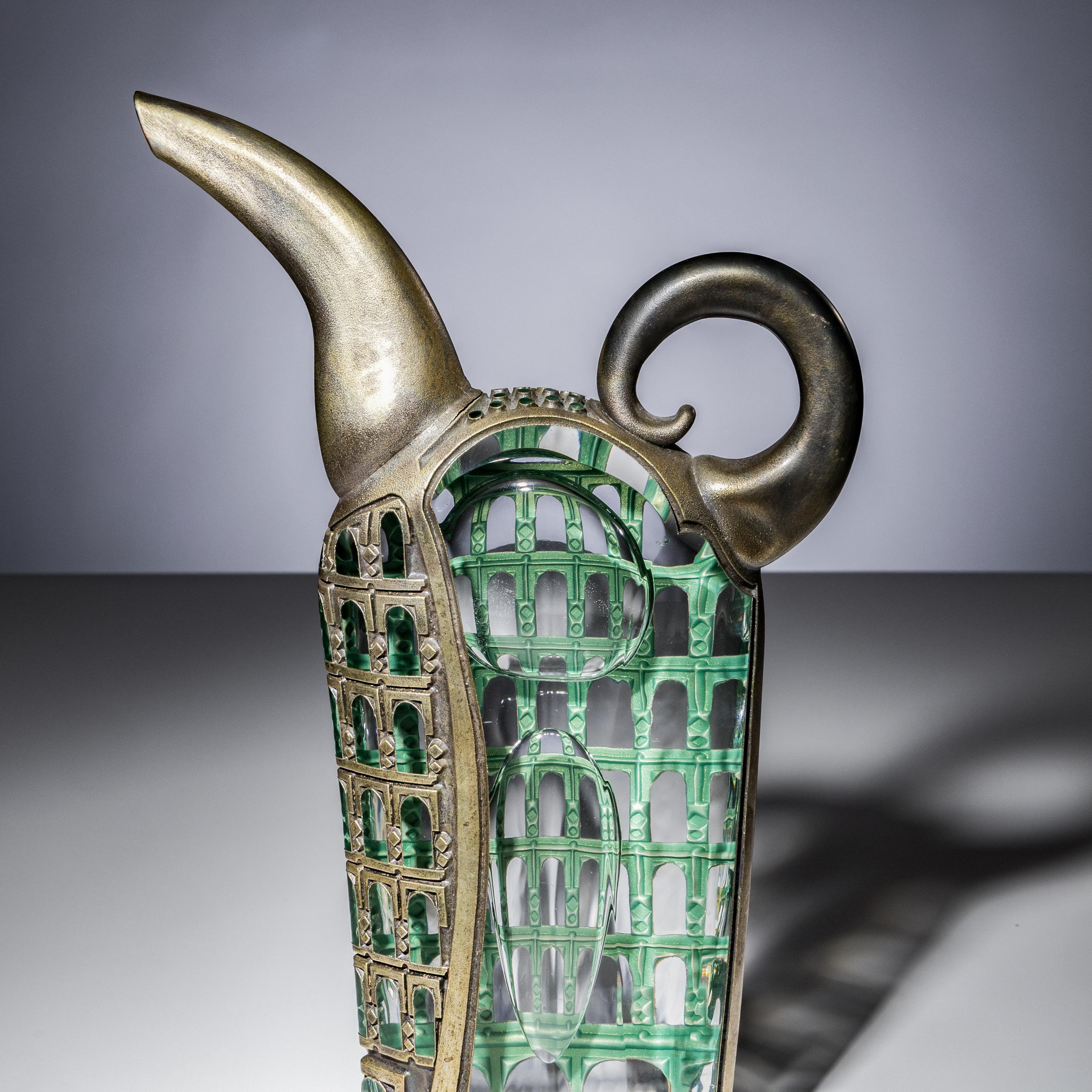 José Chardiet (Cuban, b. 1956) — Silver Flat & Sharp Sculptural Teapot, 2004