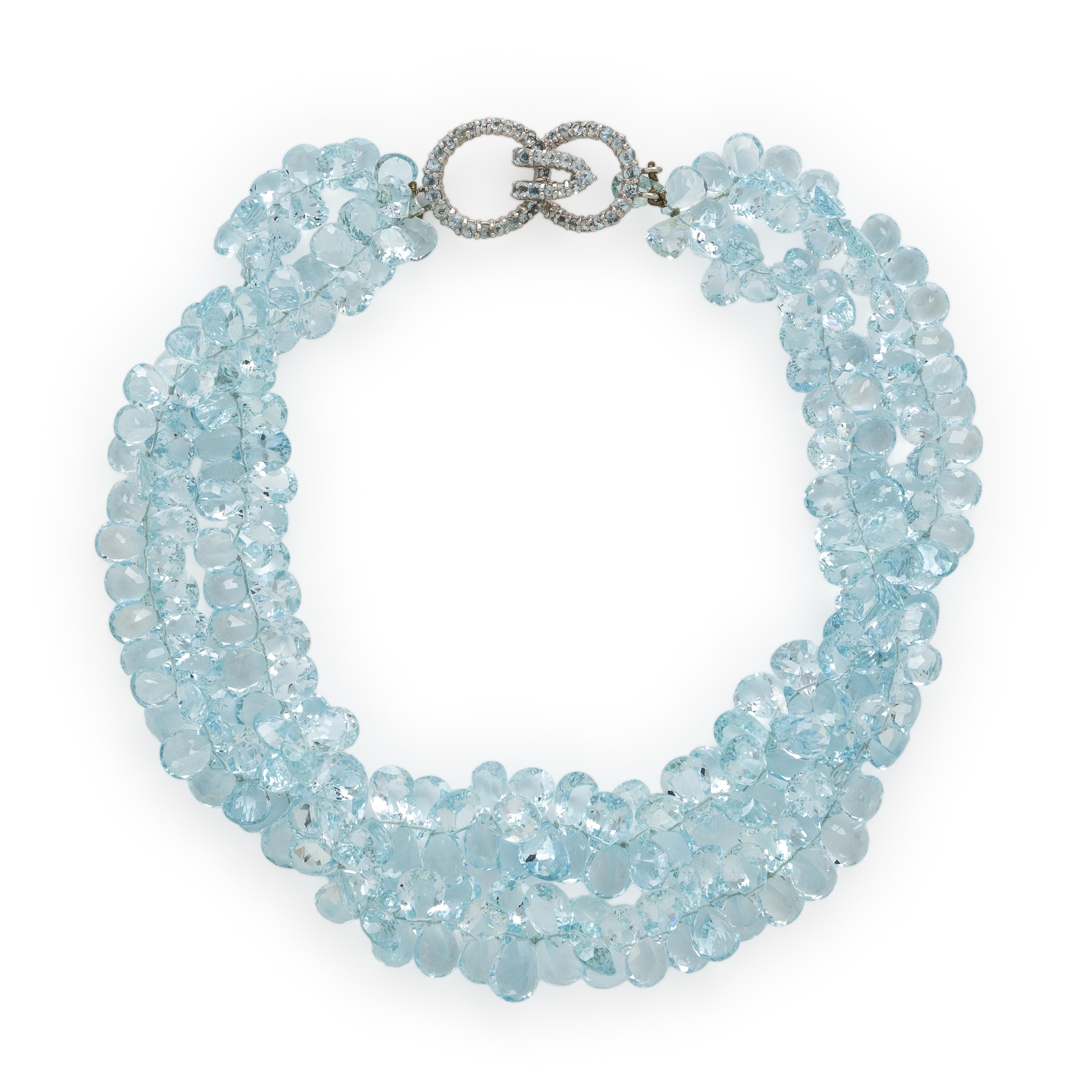 Mish, Aquamarine and White Gold Necklace