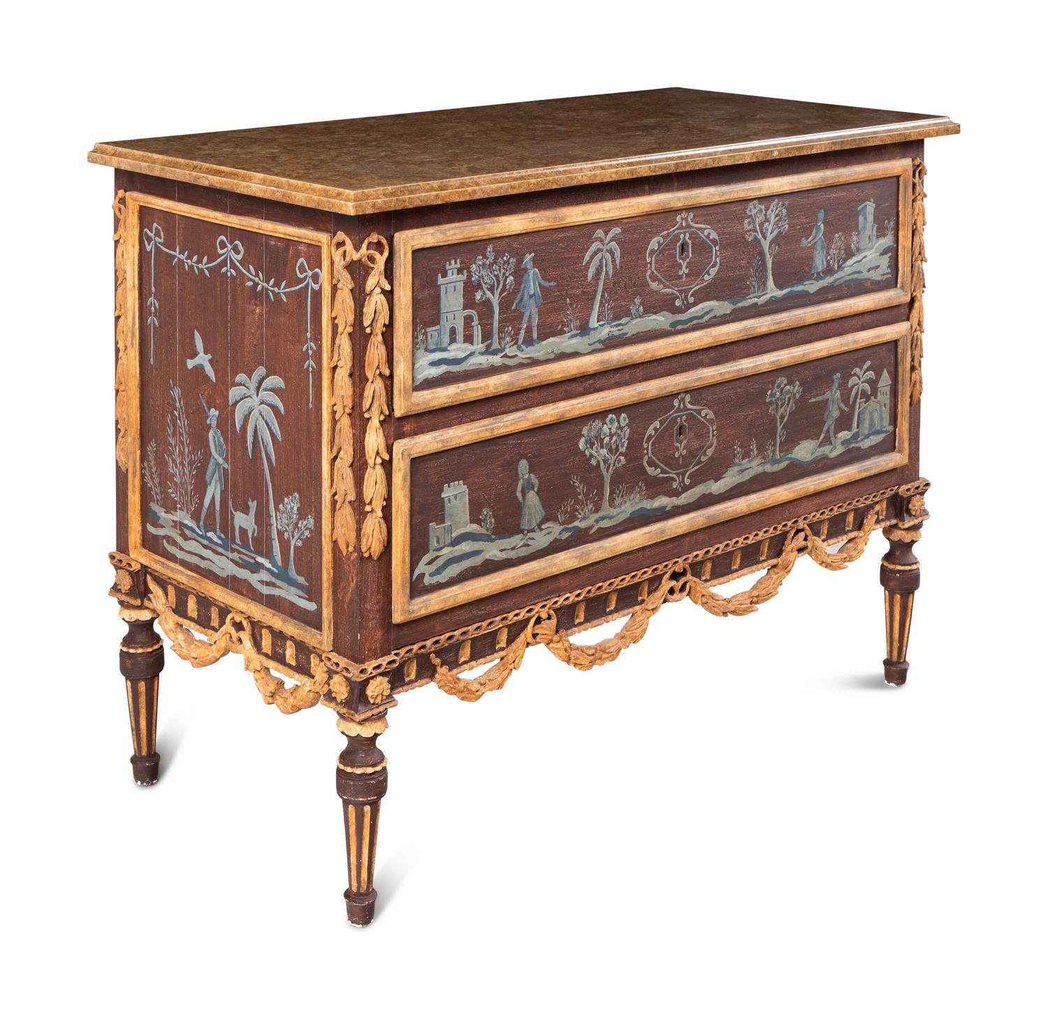 An Italian Style Painted Chest of Drawers