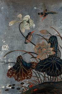 A Chinese Export Reverse Painted Mirror