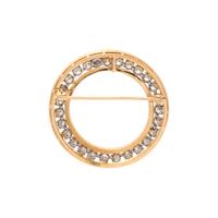 YELLOW GOLD AND DIAMOND CIRCLE BROOCH