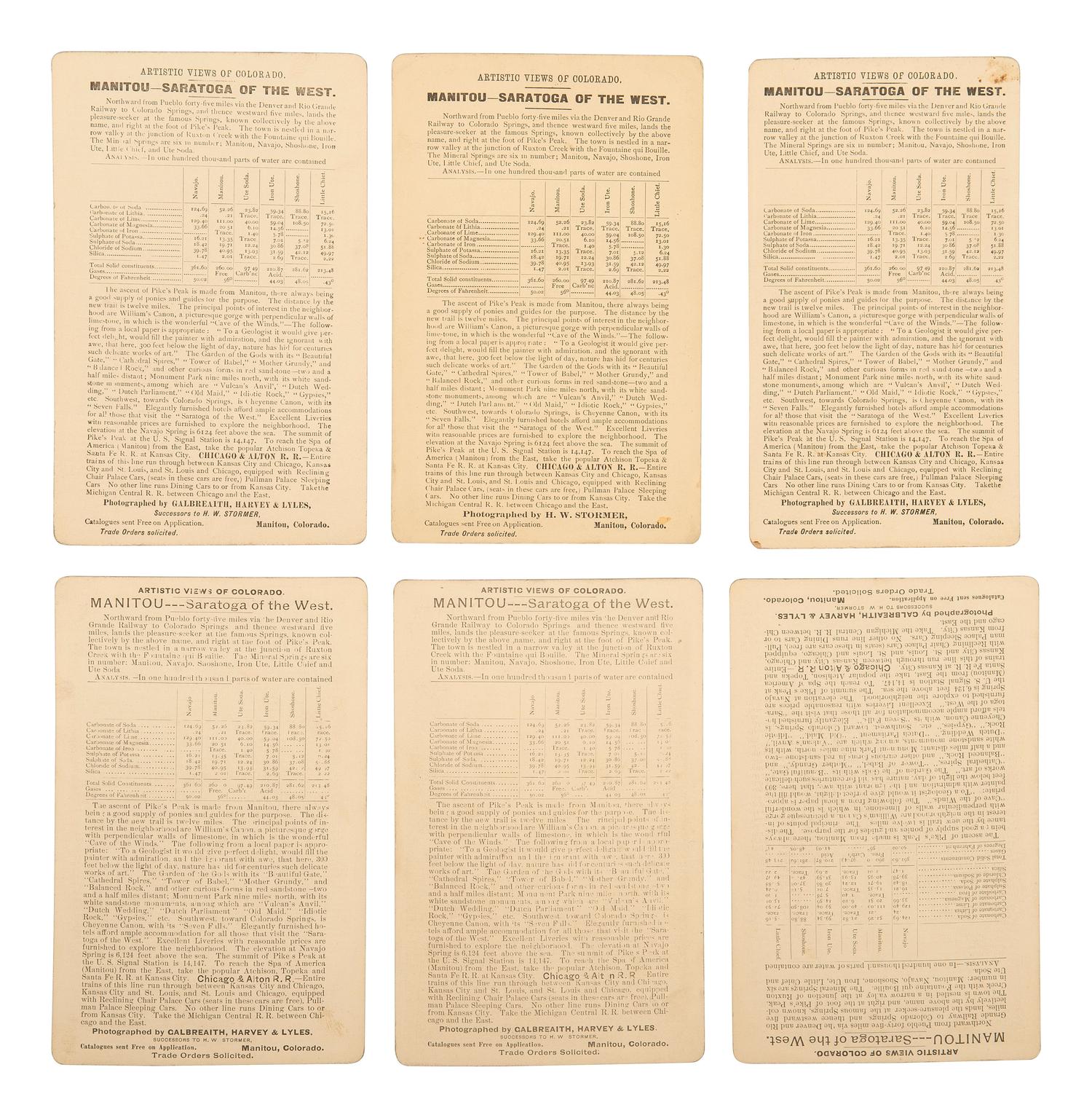 [WESTERN AMERICANA]. 17 photographs of Colorado by STORMER, GALBREAITH, HARVEY, and LYLES.