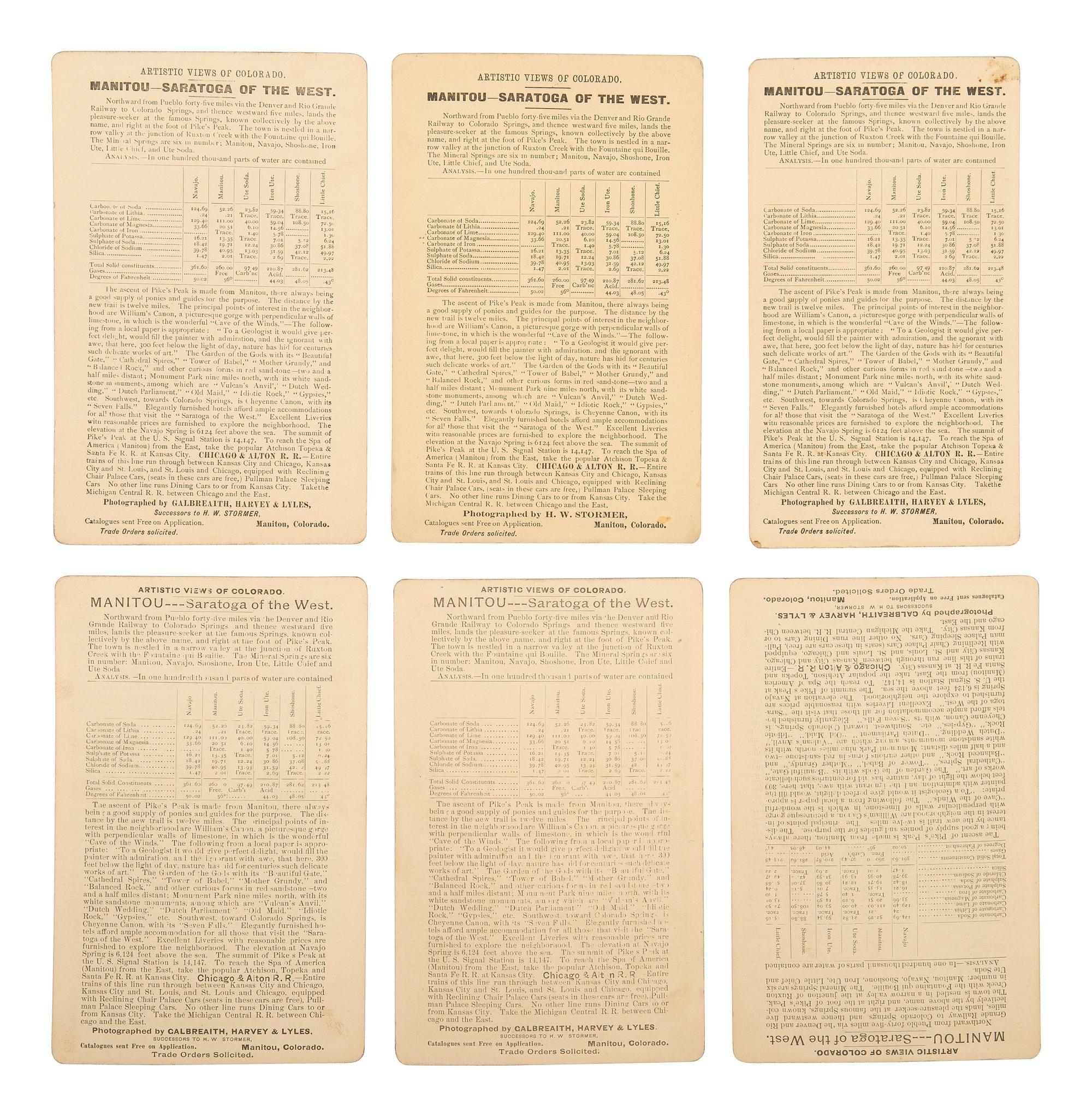[WESTERN AMERICANA]. 17 photographs of Colorado by STORMER, GALBREAITH, HARVEY, and LYLES.