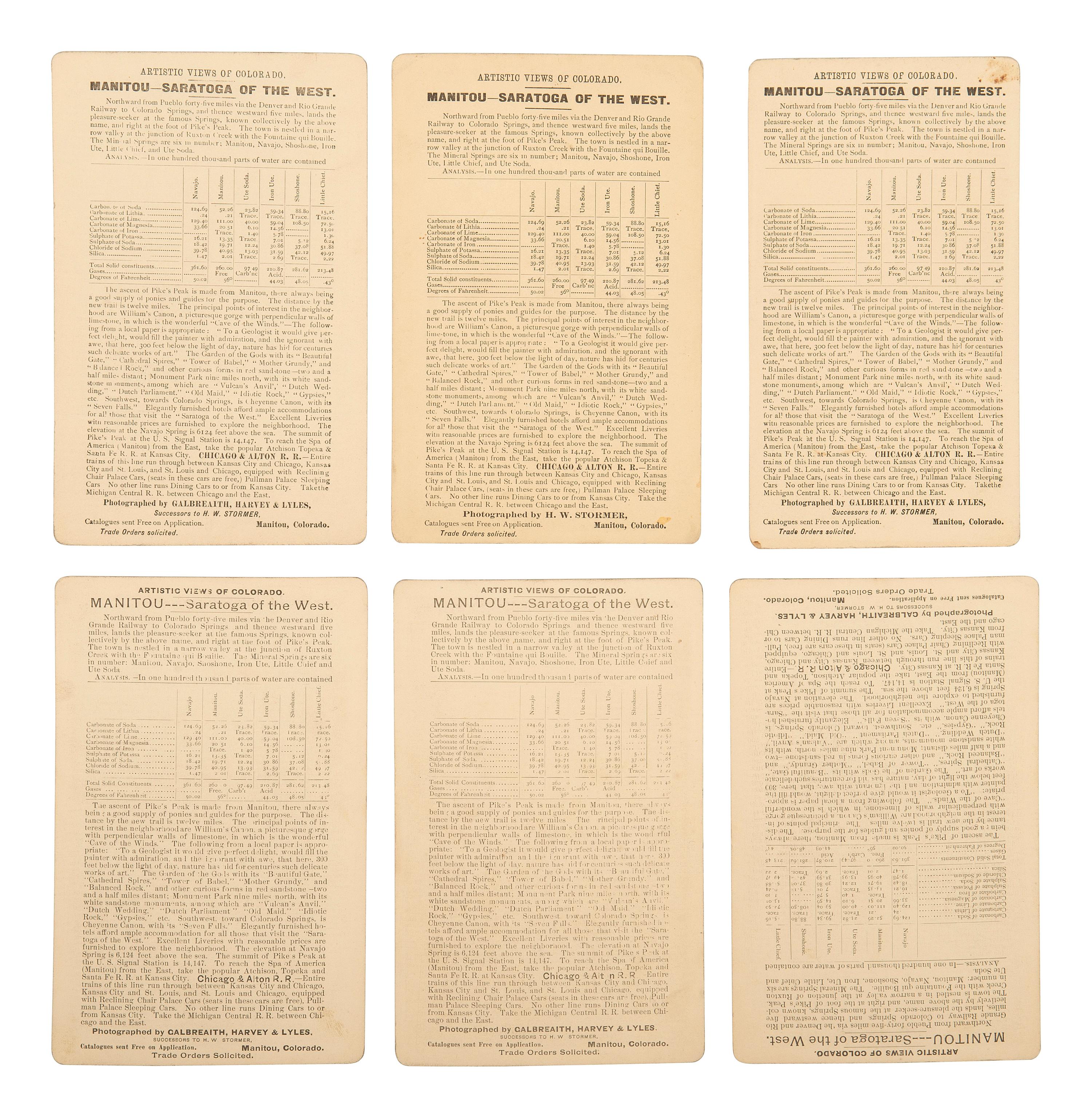 [WESTERN AMERICANA]. 17 photographs of Colorado by STORMER, GALBREAITH, HARVEY, and LYLES.