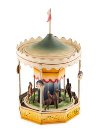 A German Tin Lithograph Wind Up Carousel Toy