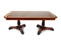 A Regency Style Crossbanded Mahogany Two Pedestal Dining Table — 19th/20th Century