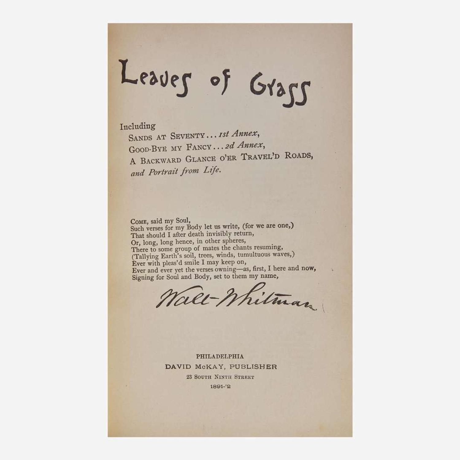[Literature] Whitman, Walt Leaves of Grass