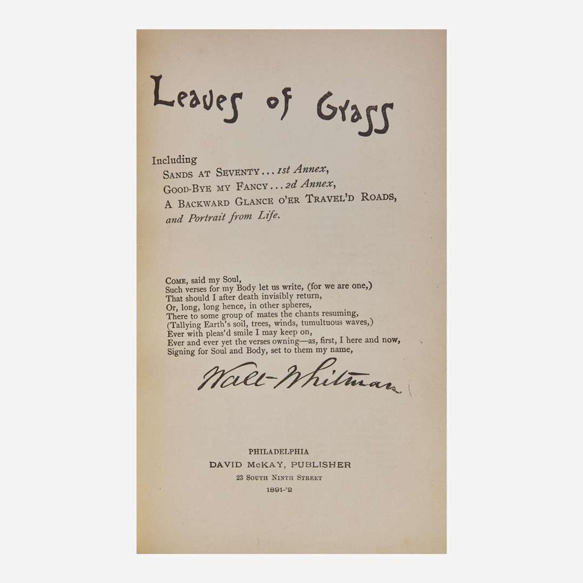 [Literature] Whitman, Walt Leaves of Grass