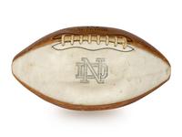 A 1970 Notre Dame Team Signed Autograph Football and Ara Parseghian Signed Large Format Photograph (Beckett Authentication Services BAS Certified)