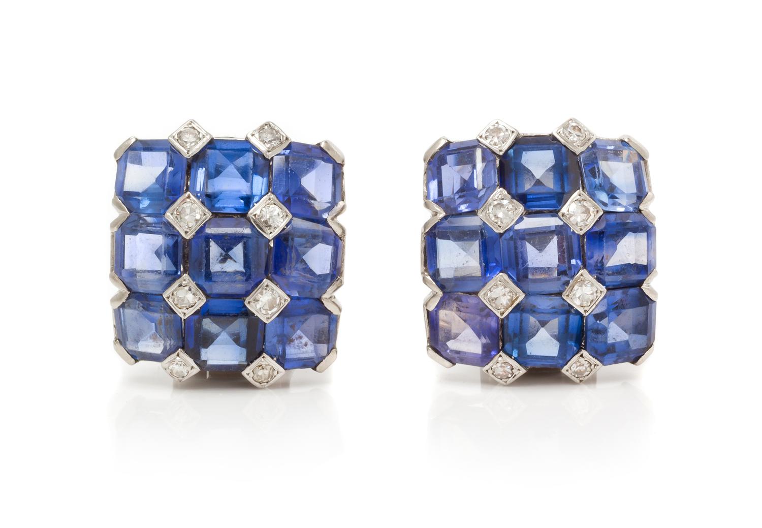 A Platinum, Sapphire and Diamond Demi Parure, 22.10 dwts.