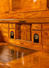 A Biedermeier Parcel Ebonized Birch Secretary Bureau