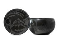 Blackware Pottery Bowl and Charger