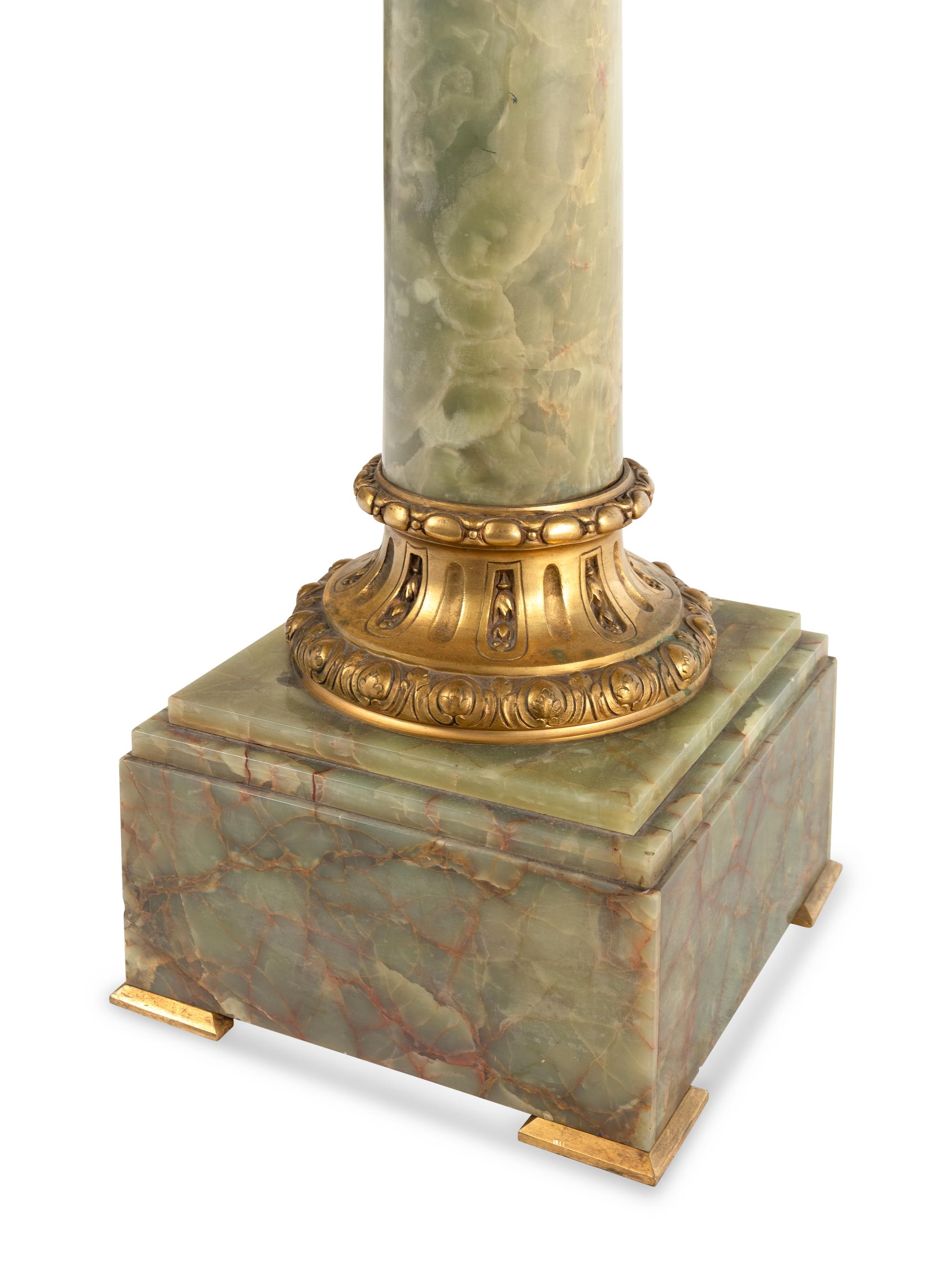 A Continental Gilt Bronze Mounted Onyx Pedestal