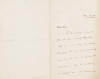 WELLS, Herbert George. Autographed letter signed ("H.G. Wells"), to an unnamed correspondent, Spade House, Sandgate, 20 May 1905.