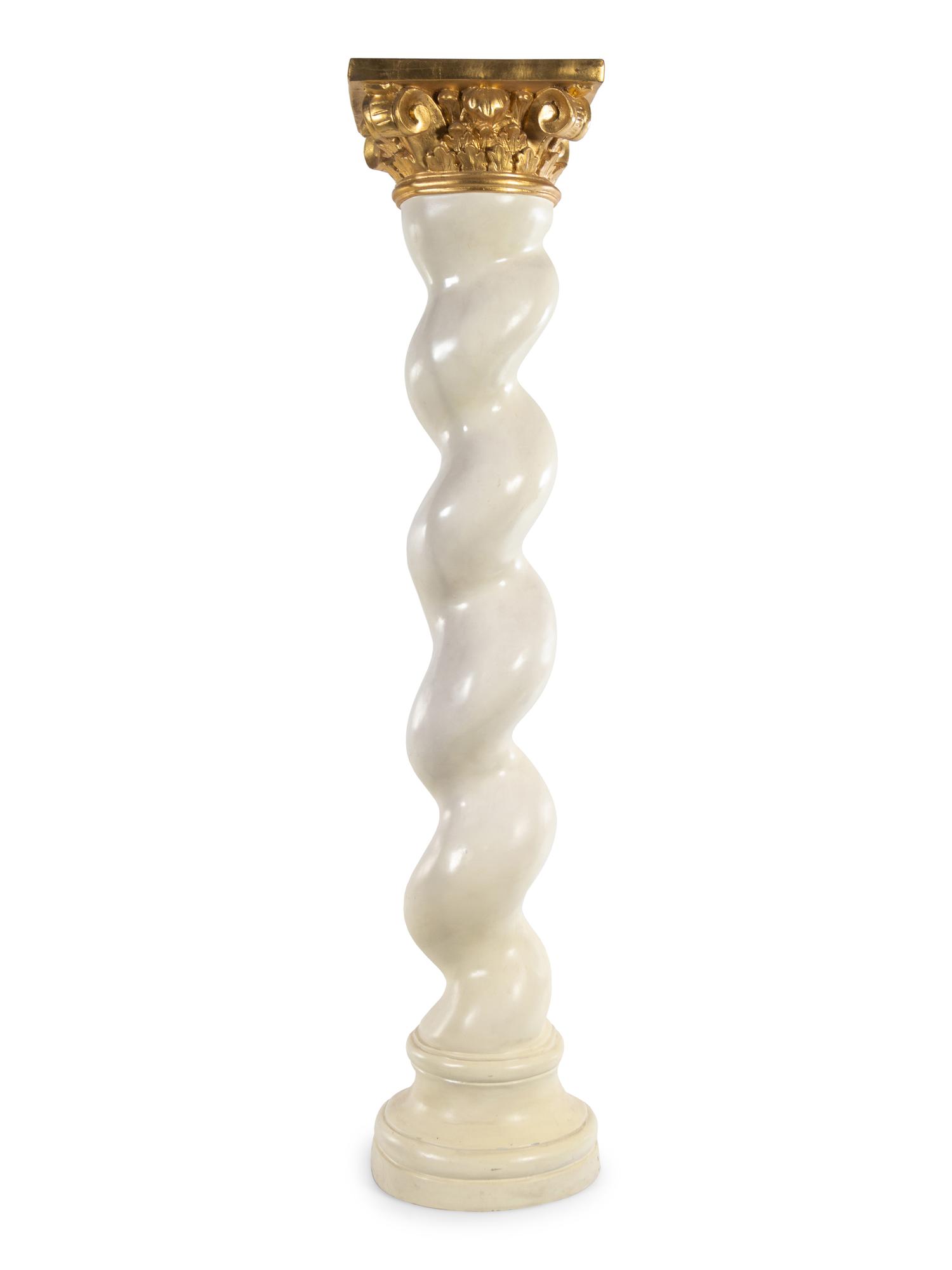 A Large Parcel Gilt Resin Solomonic Column