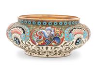 A Feodor Ruckert Enameled Silver Bowl